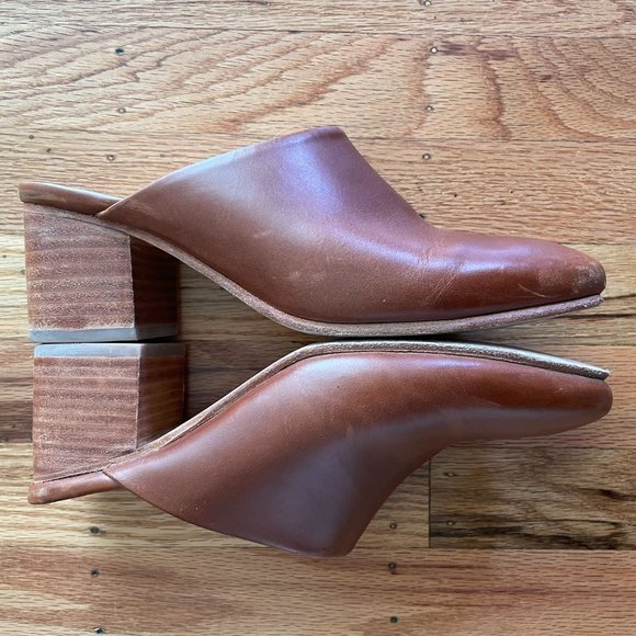 Nisolo All-day Heeled Mule Brandy Sz 8.5 - Picture 4 of 5